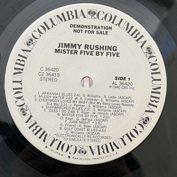 Jimmy Rushing Mr. Five By Five 2xVinyl LP 1980 Columbia White Label Promo - Picture 5 of 16